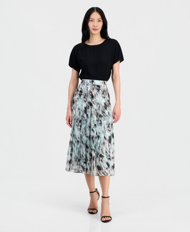 Women's Pull-On Pleated-Front Skirt, Regular & Petite