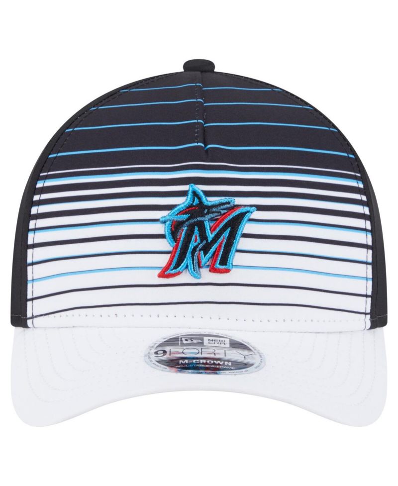 Men's Black Miami Marlins Gradient 9FORTY M-Crown Adjustable Hat