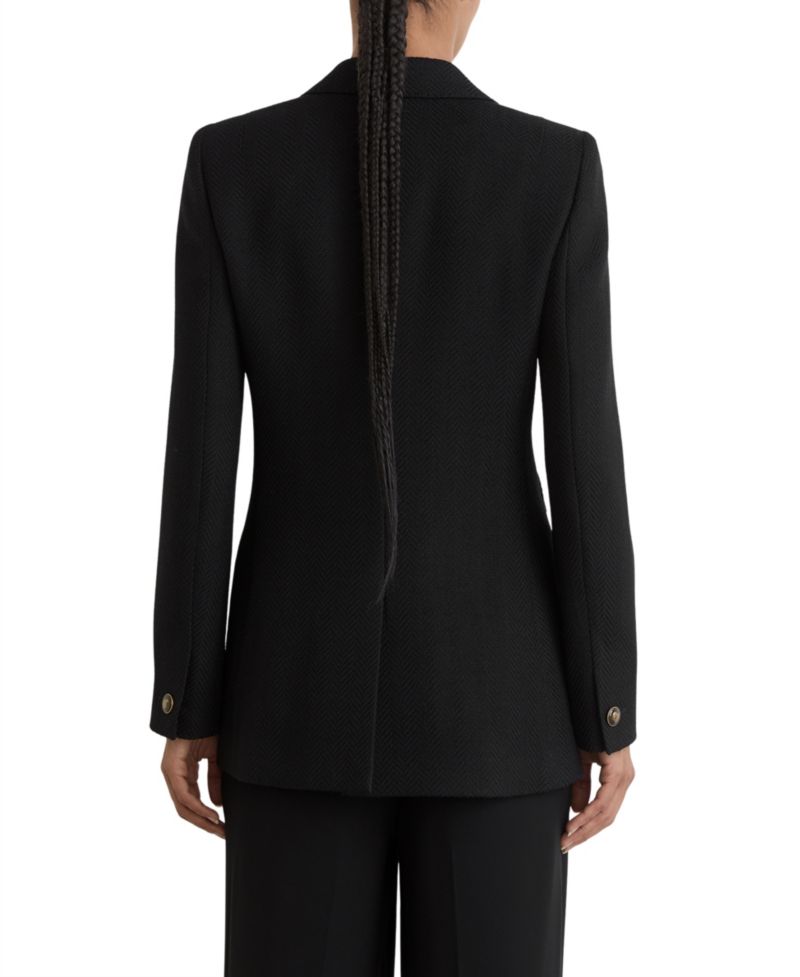 Women's Herringbone Double-Breasted Blazer