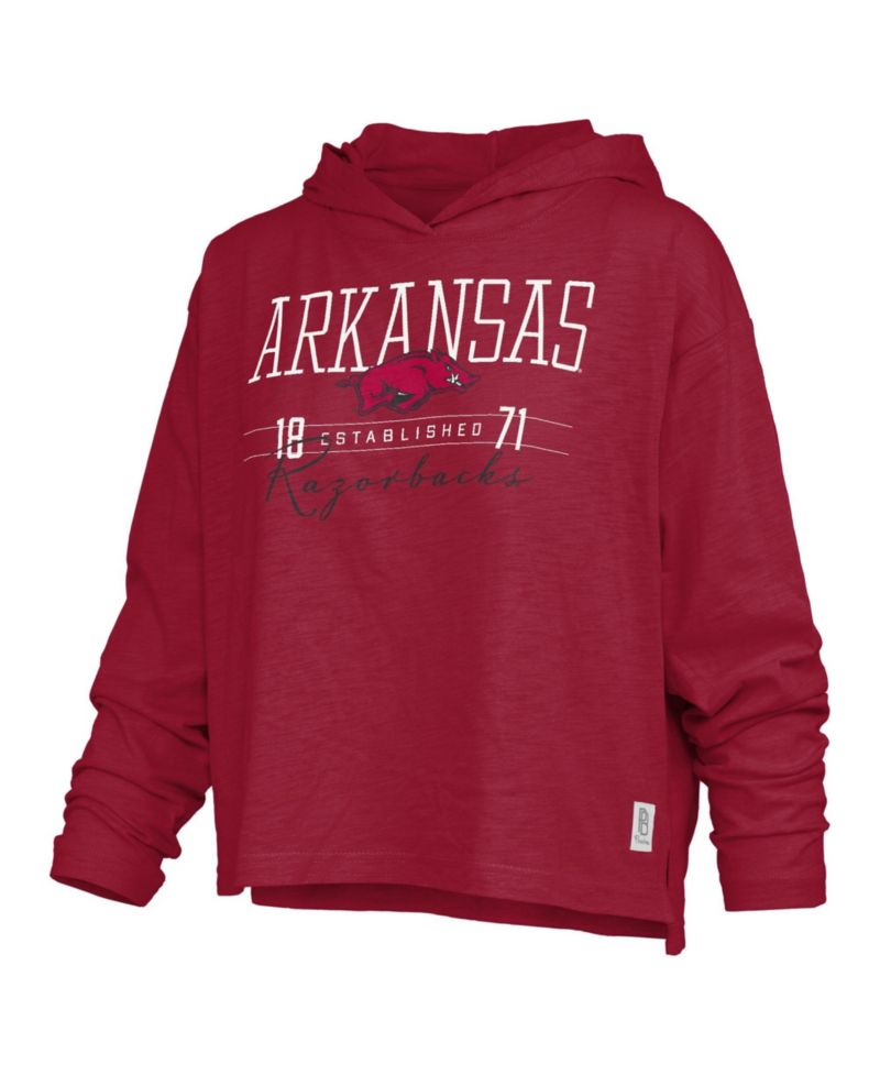 Women's Arkansas Razorbacks Castillo Oversized Long-Sleeve Hooded T-Shirt