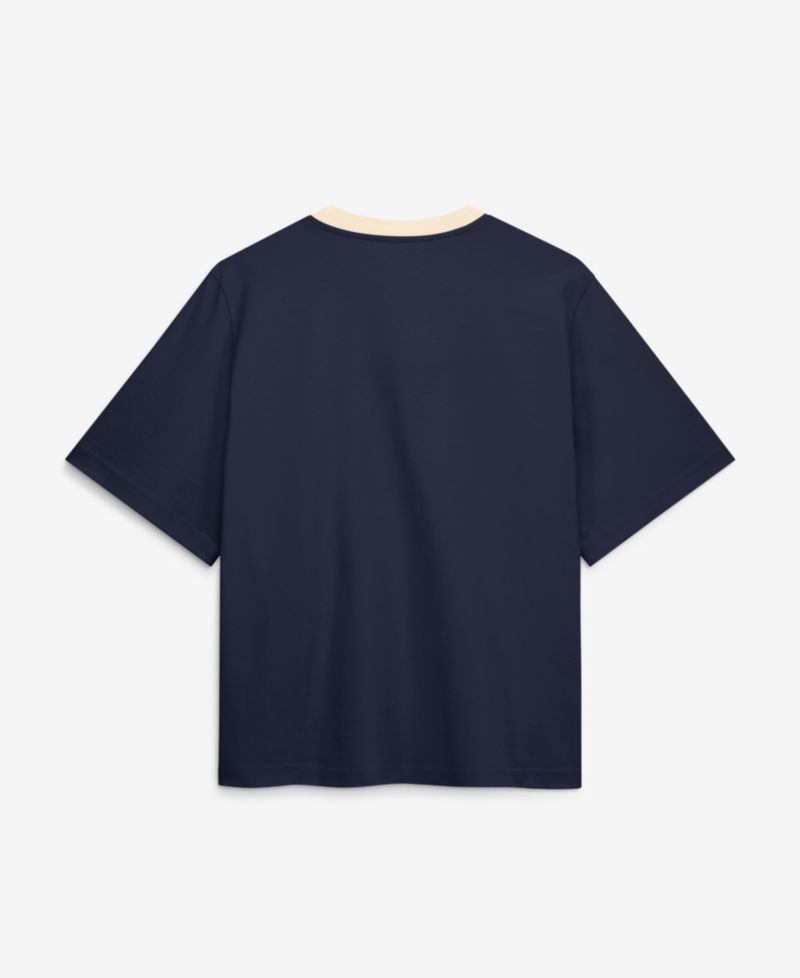 Women's Navy Michigan Wolverines Legacy Fight Song Boxy T-Shirt