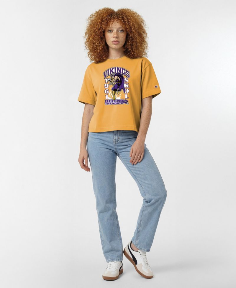 Women's Gold Minnesota Vikings Disney X Champion All Star T-Shirt