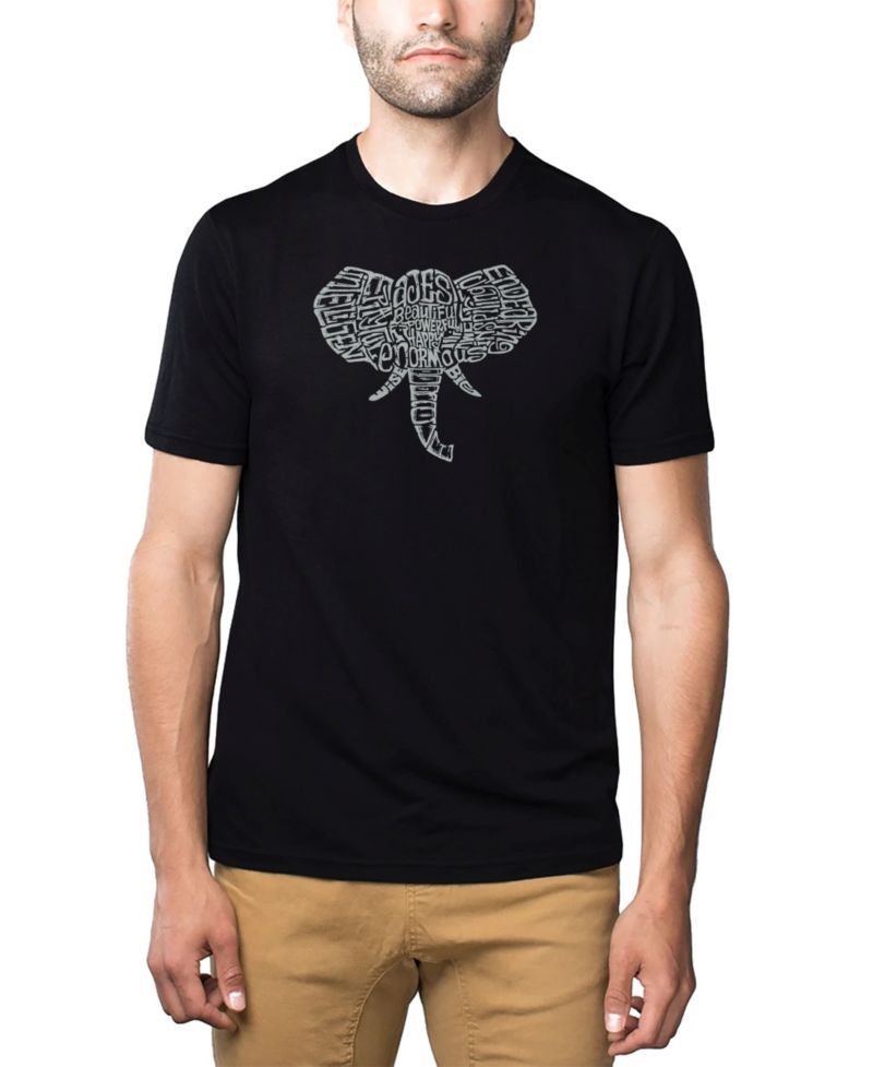 Men's Cotton/Poly Blend Word Art T-Shirt - Elephant Tusks