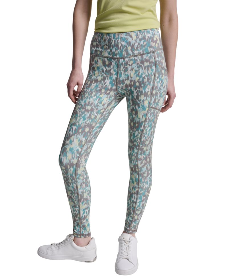 DKNY Women's Printed High-Wasit Fitness Tights Pants