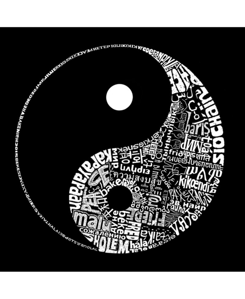 Men's Word Art Yin Yang Crewneck Sweatshirt
