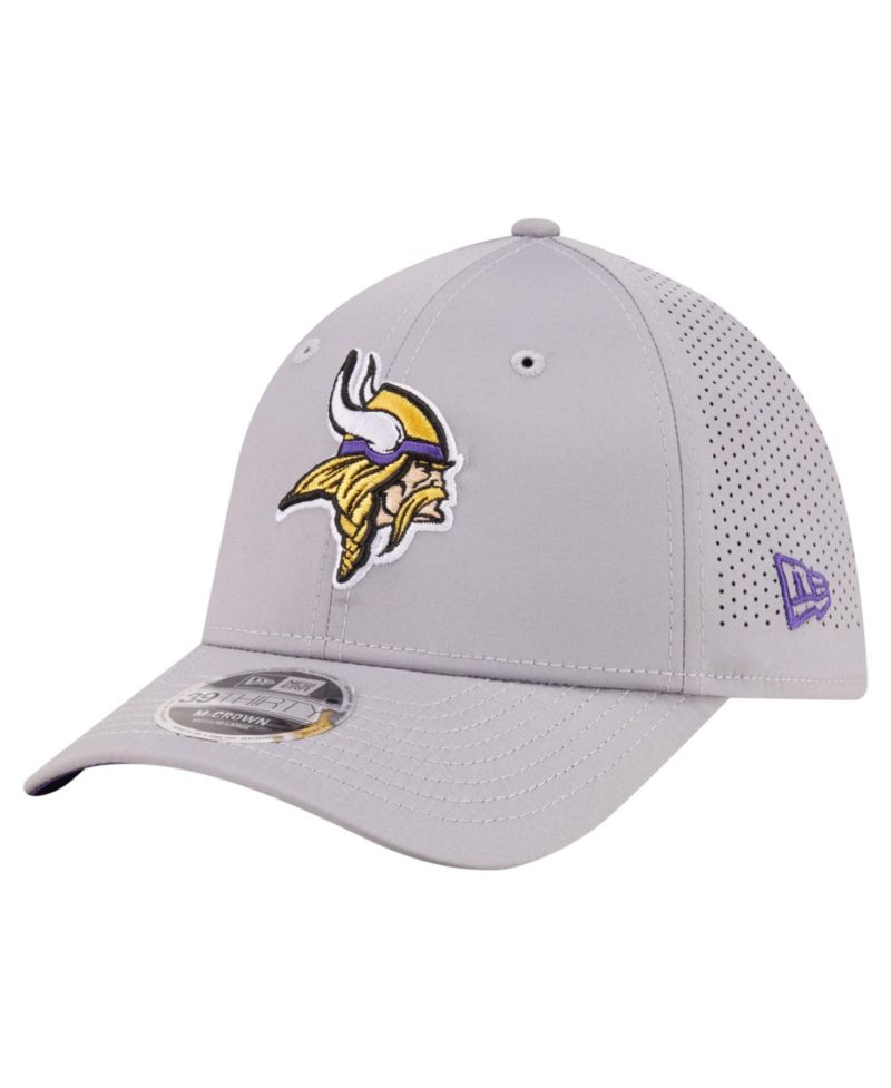 Men's Gray Minnesota Vikings 39THIRTY M-Crown Stretch Hat