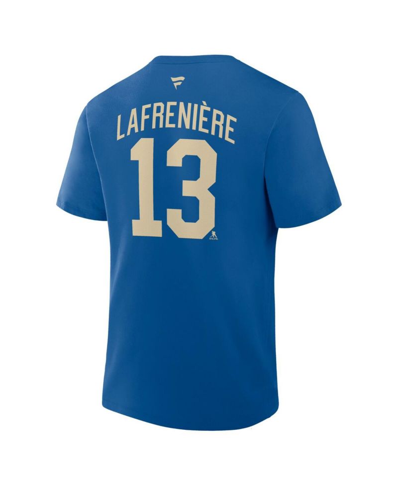 Men's Alexis Lafreni&egrave;re Blue New York Rangers Authentic Stack Name & Number T-Shirt
