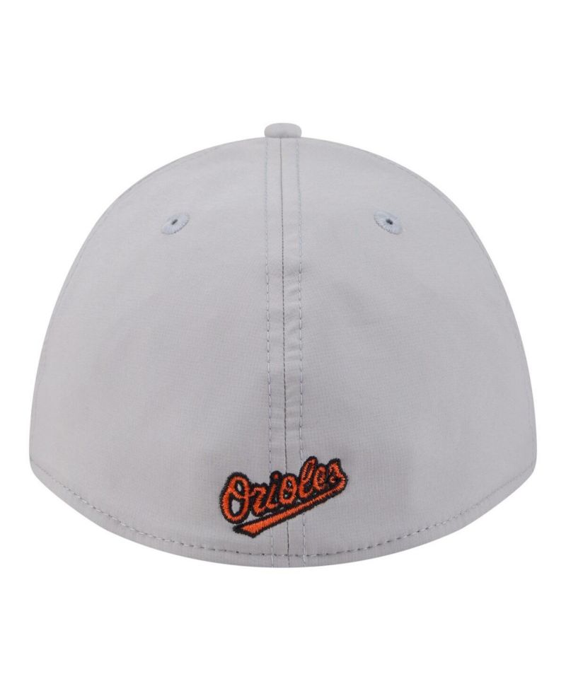Men's Gray Baltimore Orioles Patch 39THIRTY A-Frame M-Crown Perforated Flex Hat