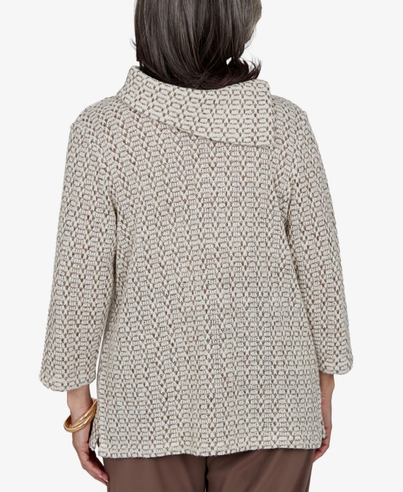 Petite Cowl Neck 3/4-Sleeve Knit Blouse