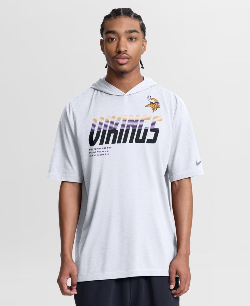 Men's White Minnesota Vikings Tri-Blend Hooded T-Shirt