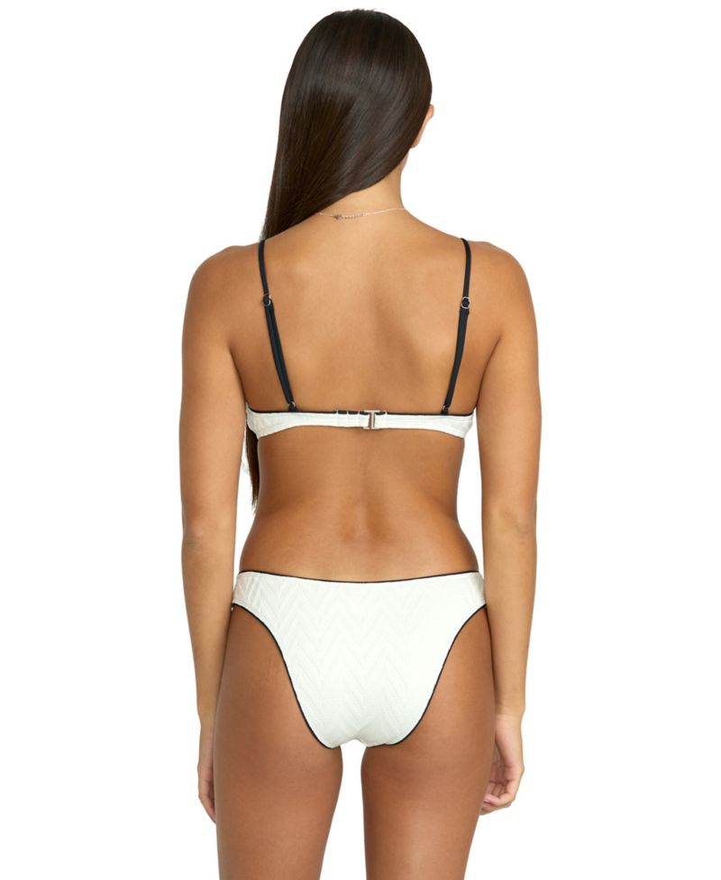 Women's Baby V-Neck Cropped Bikini Top and Moderate Coverage Hipster Swim Bottoms