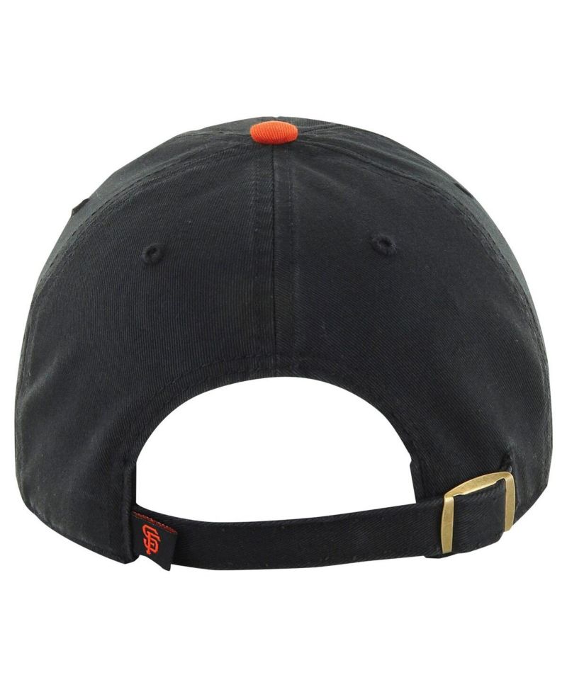 47 Brand Men's Black/Orange San Francisco Giants Clean Up Adjustable Hat