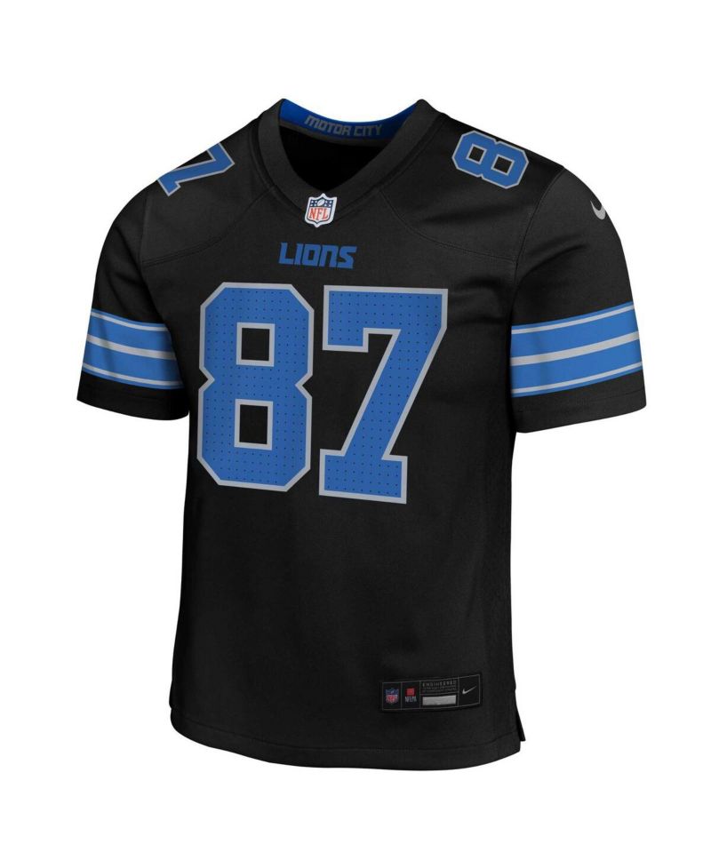 Big Boys and Girls Sam LaPorta Black Detroit Lions Alternate Player Game Jersey