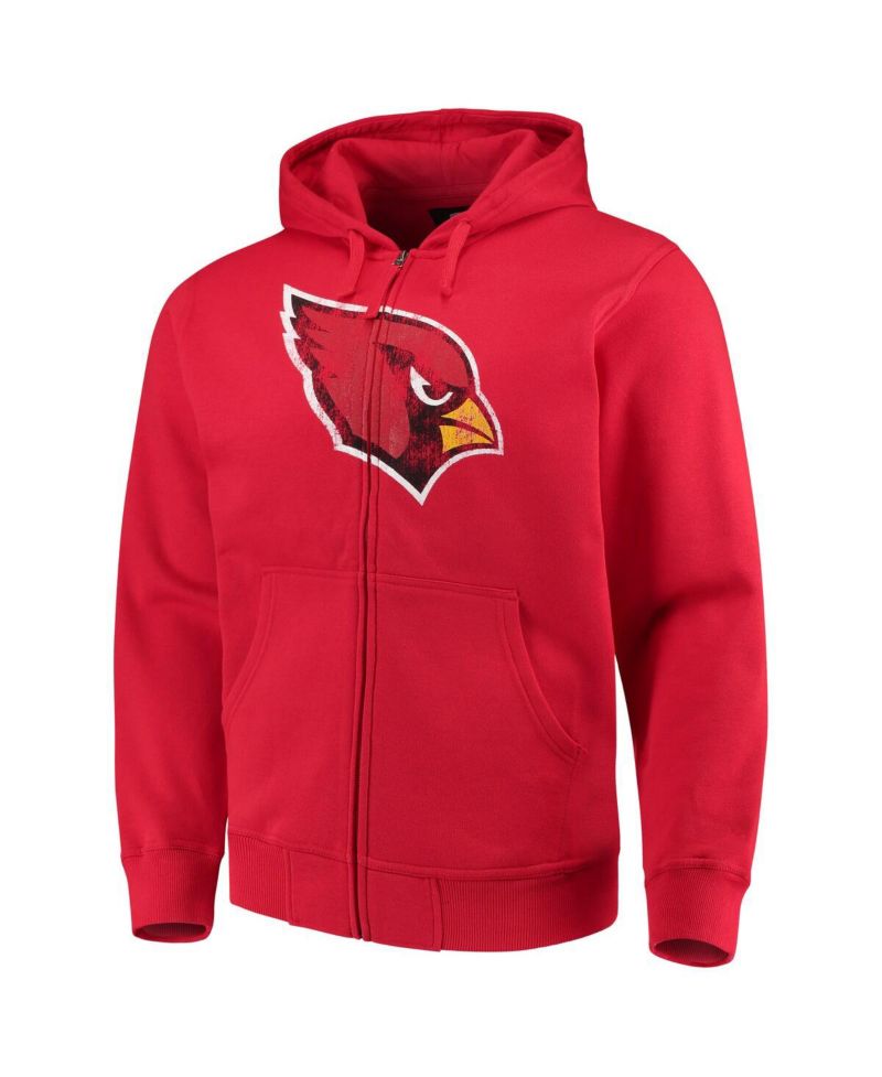 Men's Cardinal Arizona Cardinals Primary Logo Full-Zip Hoodie