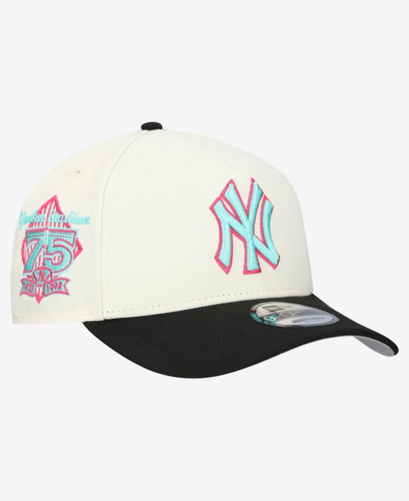 Men's Cream New York Yankees Stadium Chrome 9FORTY A-Frame Adjustable Hat