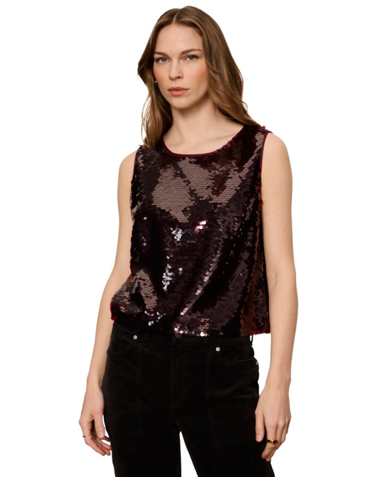 Women's The Desired Pailette Sequin Sleeveless Dressy Shell