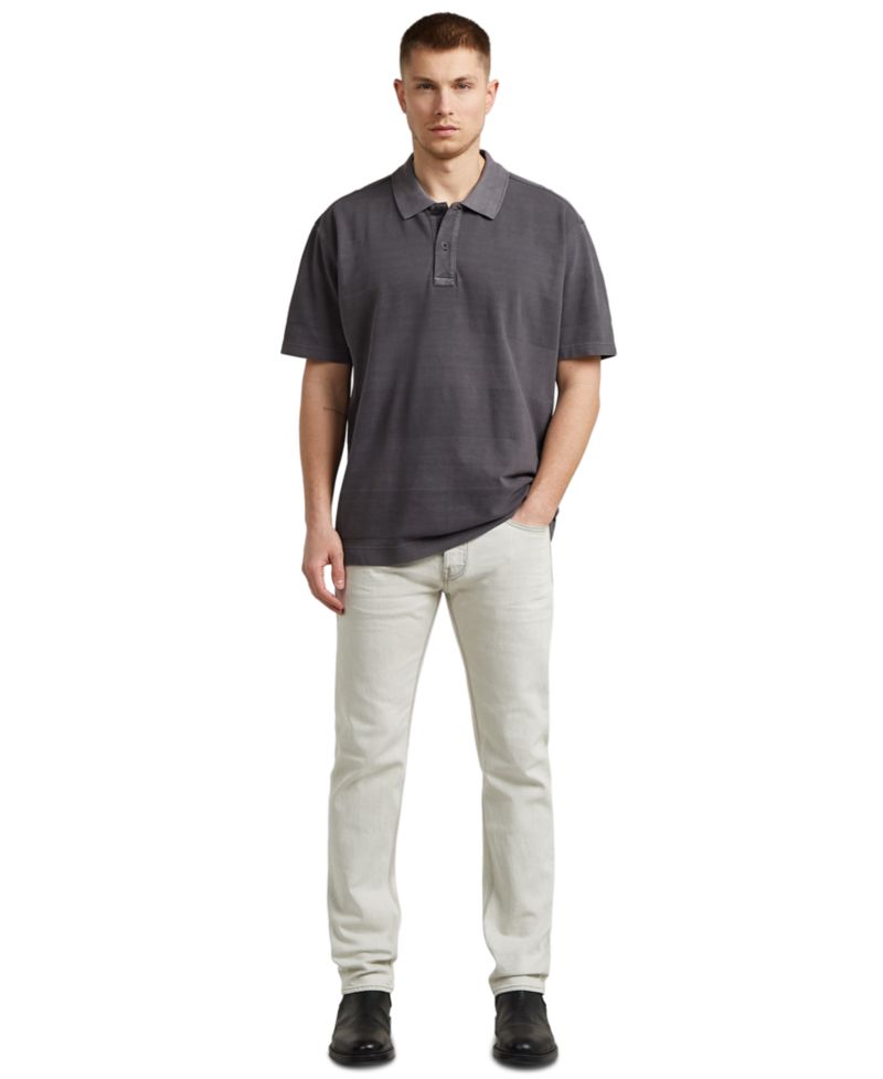 Men's Washed Jacquard Relaxed-Fit Polo Shirt