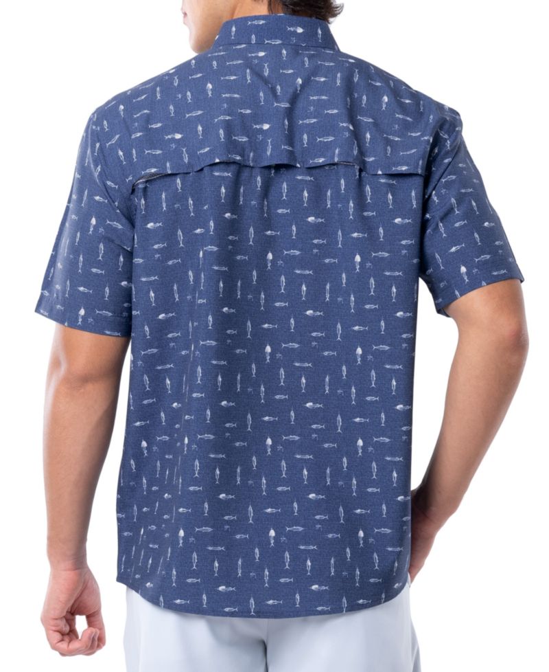 Men's Short-Sleeve Cationic Hooks Fishing Shirt