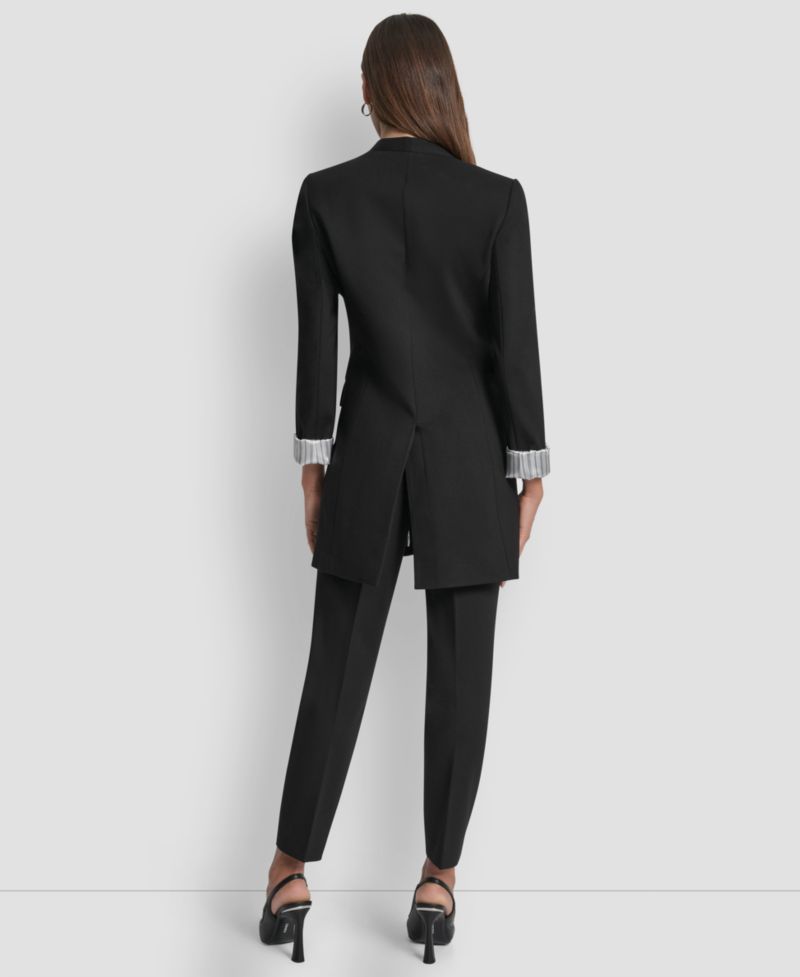 Women's Collarless Open-Front Topper Jacket and Women's Hollywood Slim-Leg Ponte Knit Pants