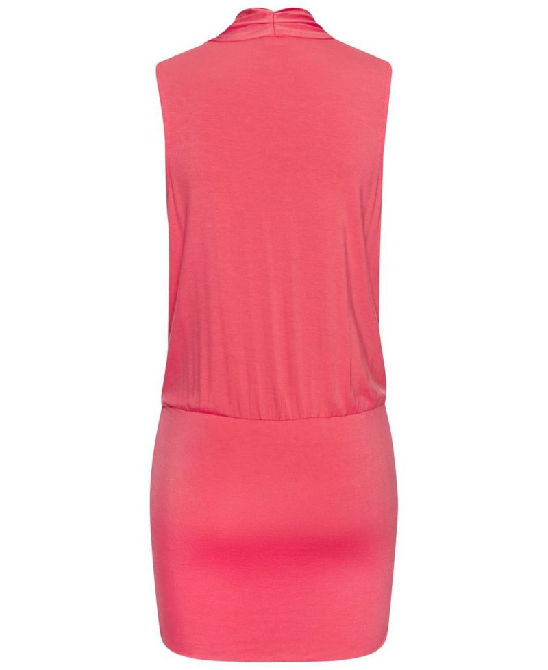 Women's Viscose Sleeveless Surplice Wrap Surplice-Neck Short Dress