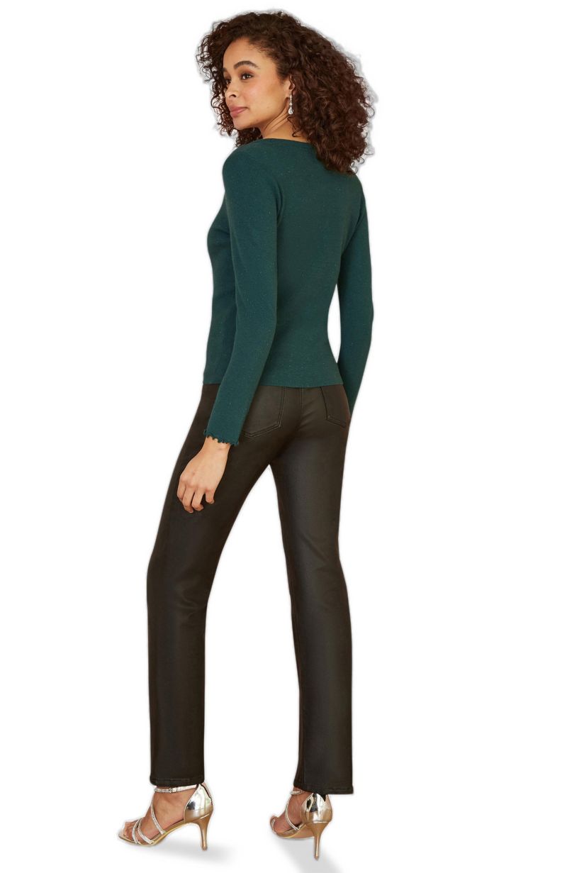 Women's Sparkle Long Sleeve Boatneck Knit Jumper