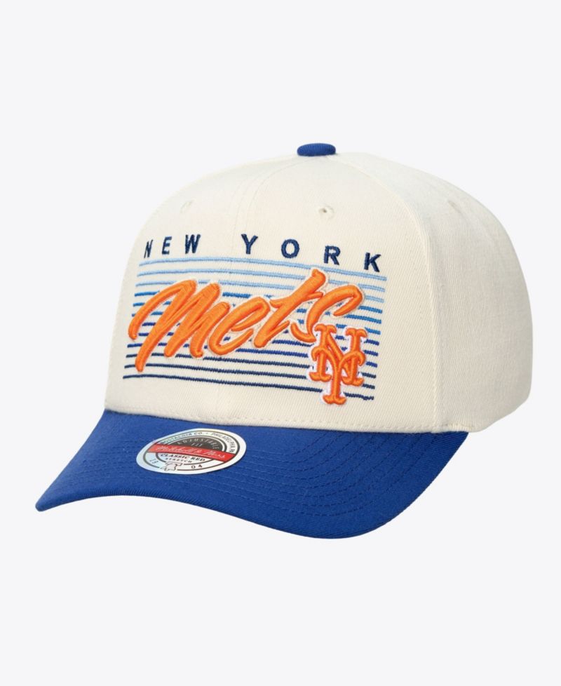 Men's and Women's Cream New York Mets Retro Lines Stretch Snapback Hat