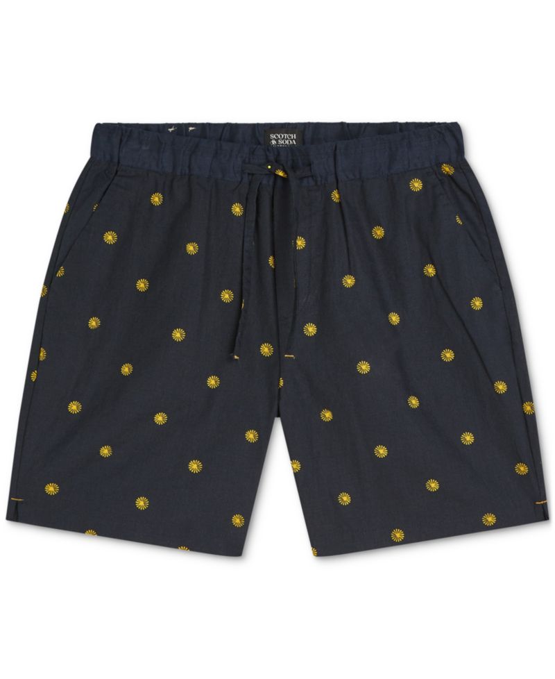 Men's Linen Blend Printed Shorts