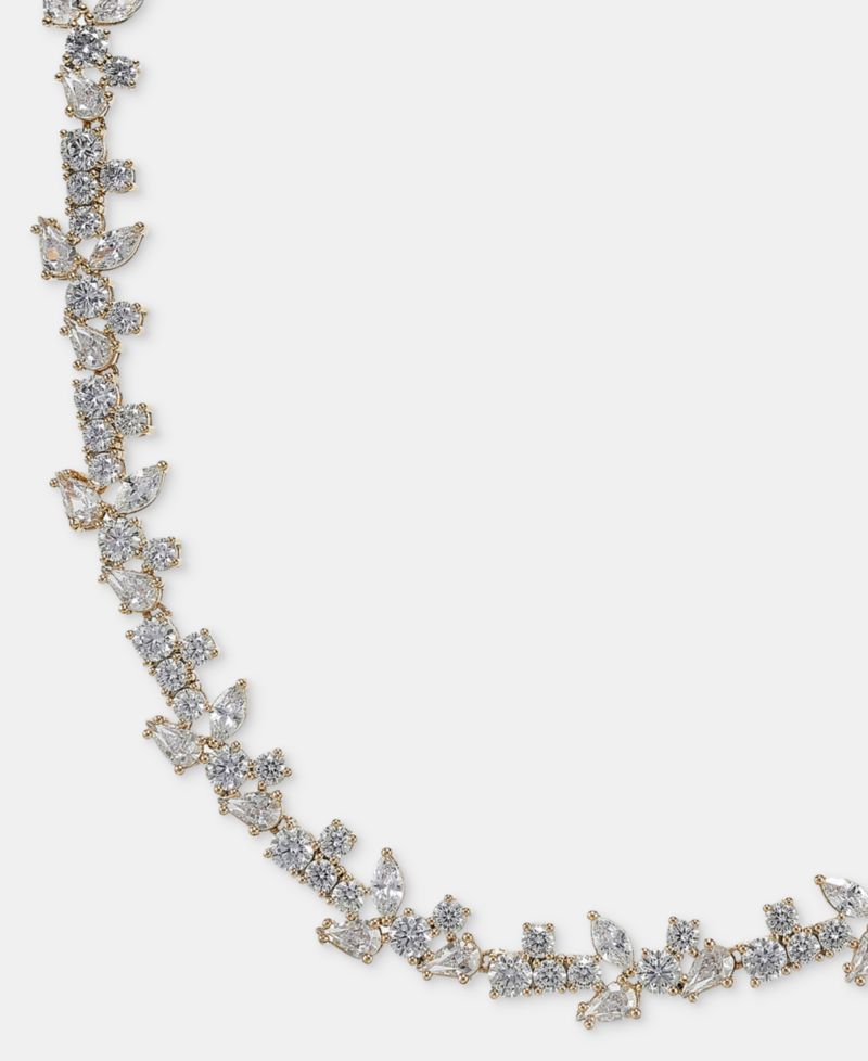 Cubic Zirconia Collar Necklace, 16" + 3" extender