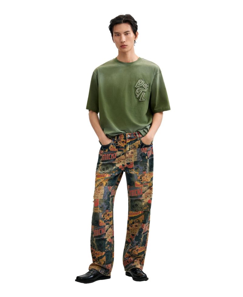 Men's Mickey printed jeans