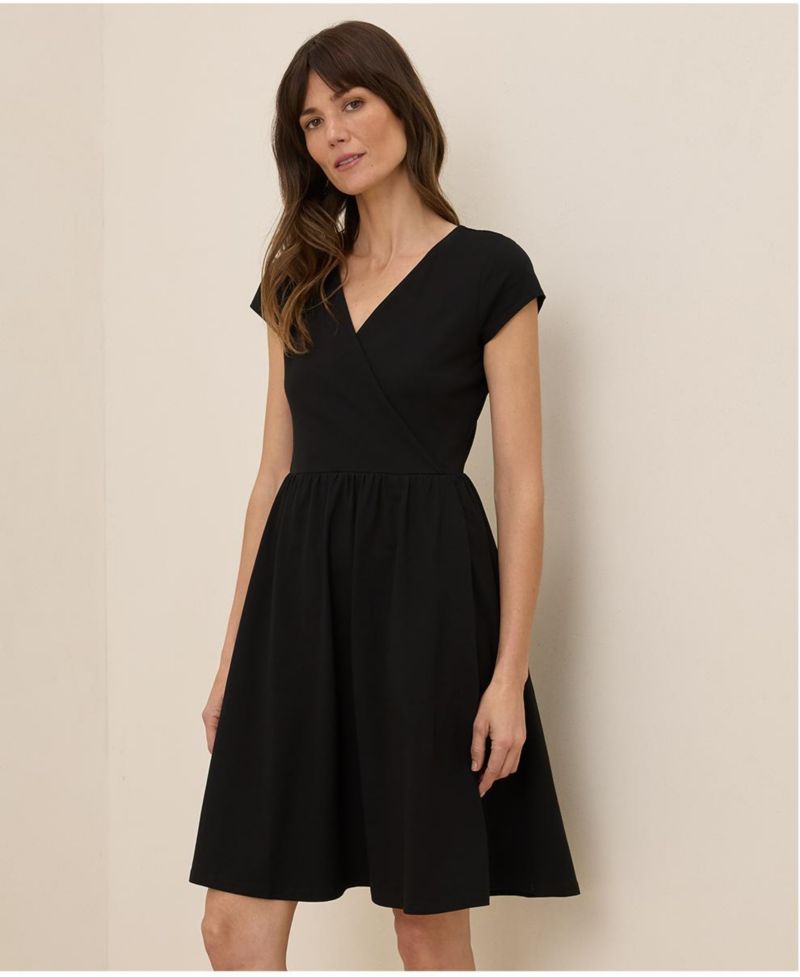 Women's Fit & Flare Crossover Dress Made With Organic Cotton