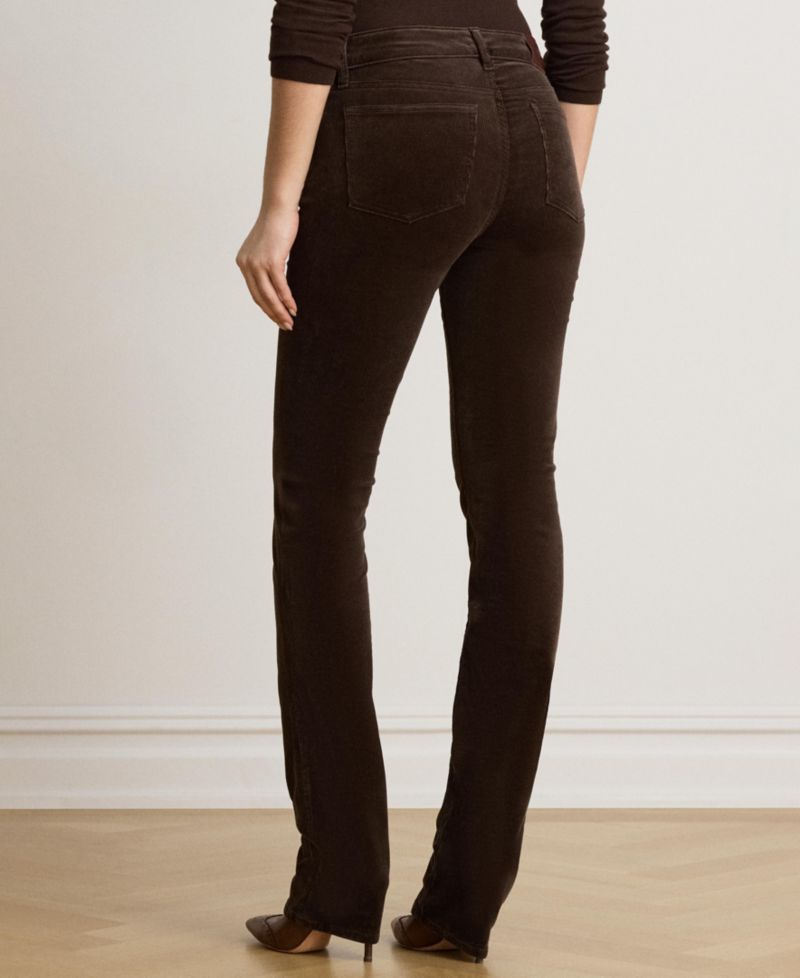 Women's Mid-Rise Slim-Straight Corduroy Pants