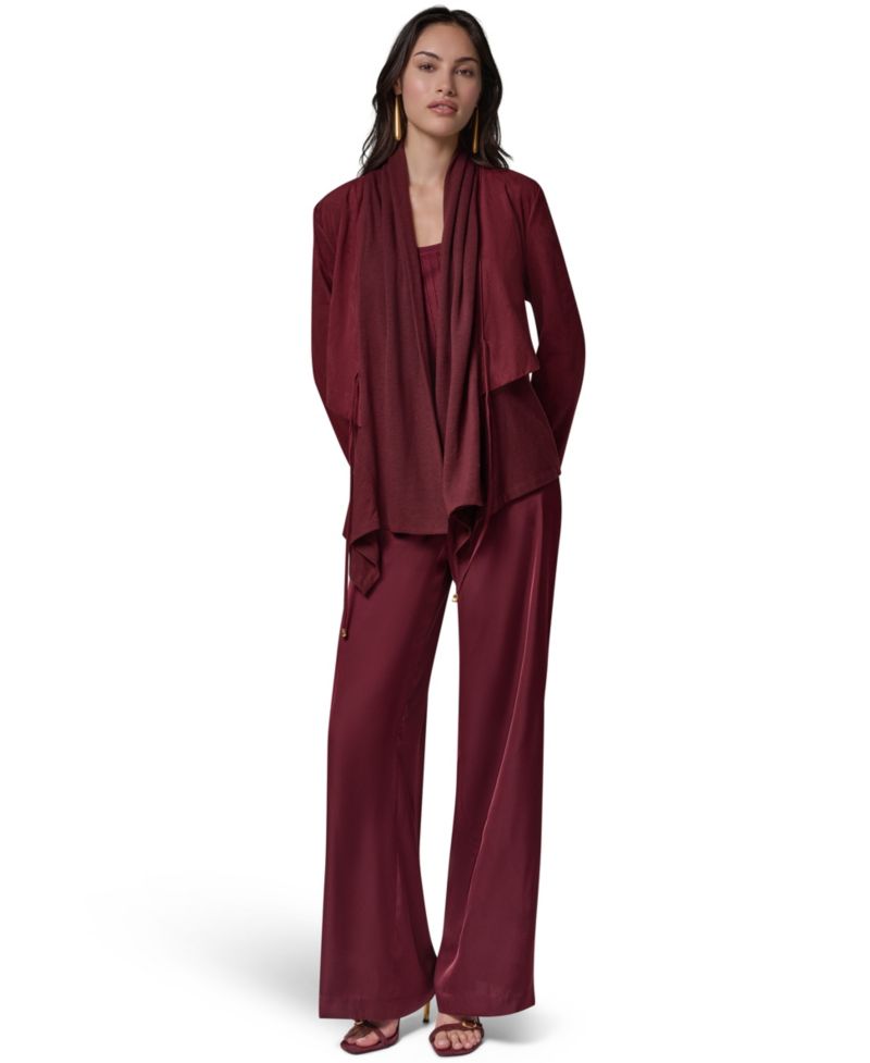 Women's Mxd Media Mixed-media Shawl Collar Jacket