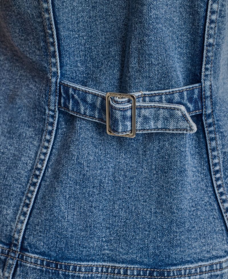 Women's Sleeveless Button-Front Denim Vest