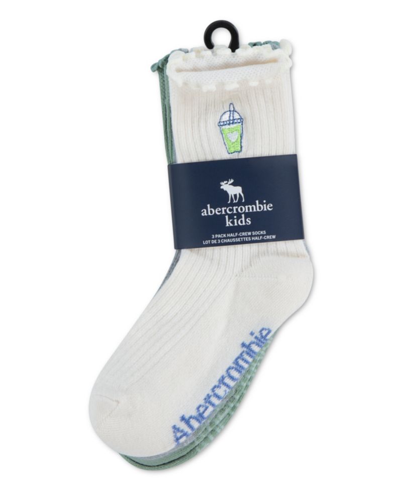 Girls' 5-11 Half-Crew Lettuce Socks, 3-Pack