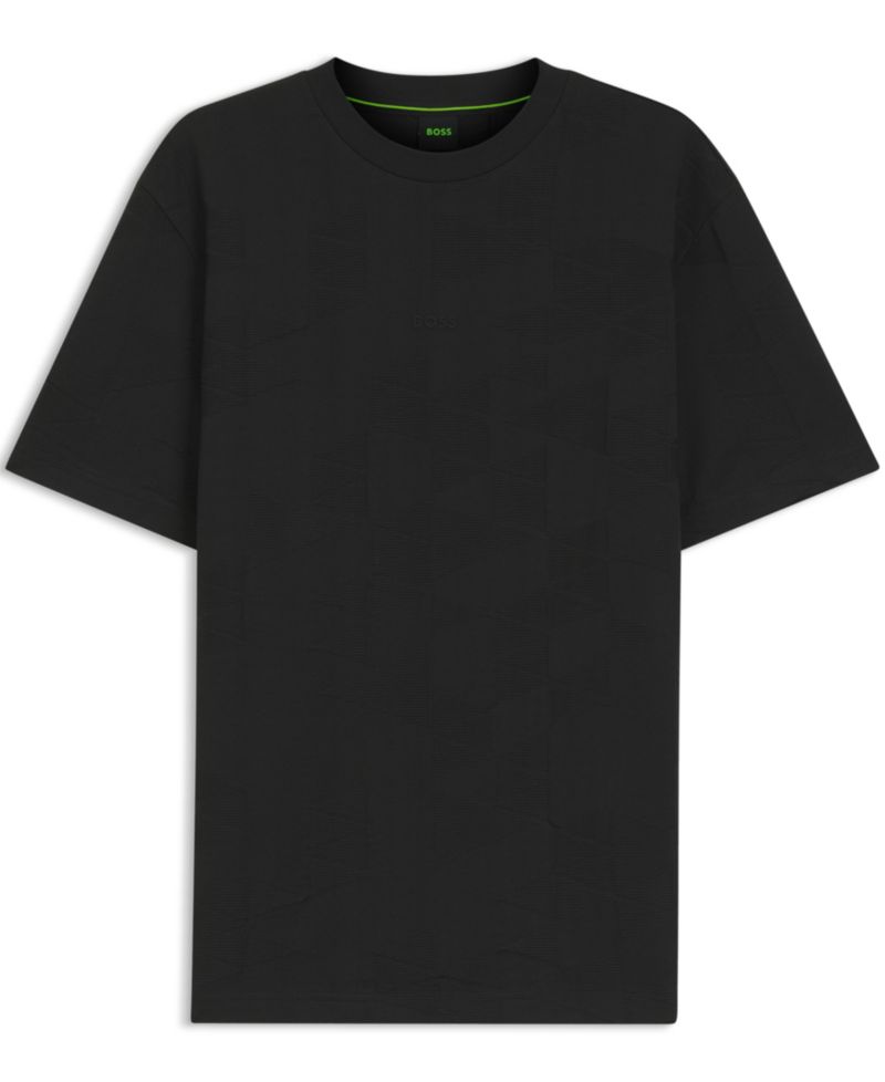 Men's 3D-Jacquard Pattern Cotton T-Shirt