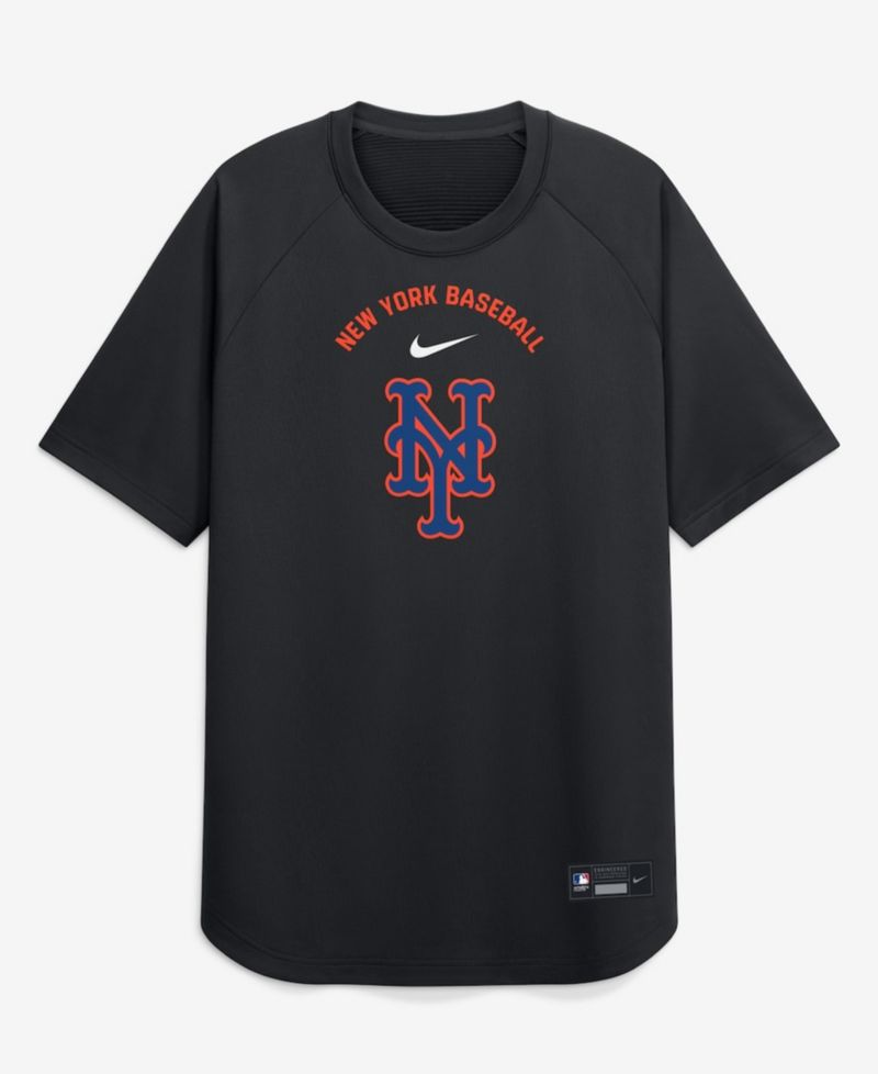 Men's Black New York Mets Authentic Collection Batting Practice Pre-Game Raglan Dri-FIT T-Shirt