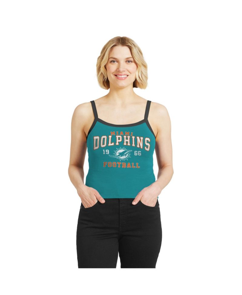 Women's Aqua Miami Dolphins Color block Tank Top