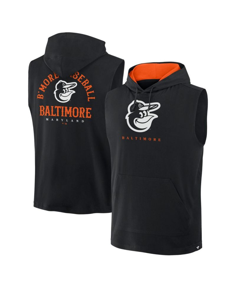 Men's Black Baltimore Orioles Fire Speed Sleeveless Pullover Hoodie