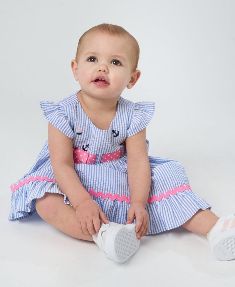 Baby Girls Nautical Seersucker Dress