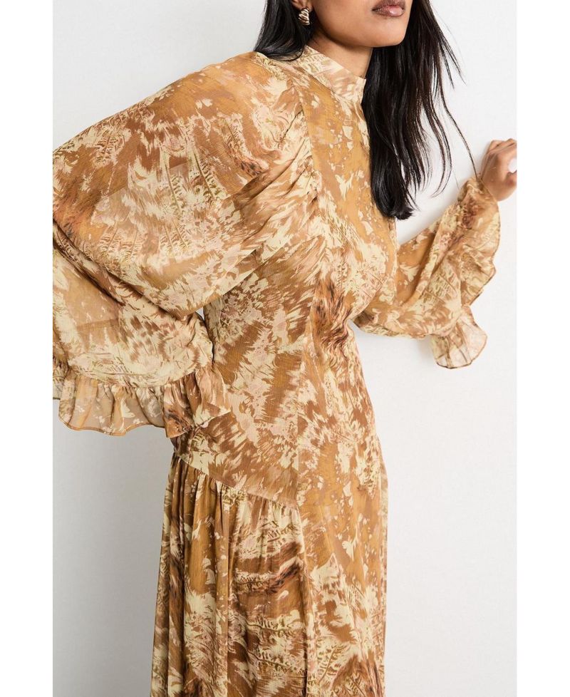 Women's Romantic Chiffon Sleeve Midaxi Dress