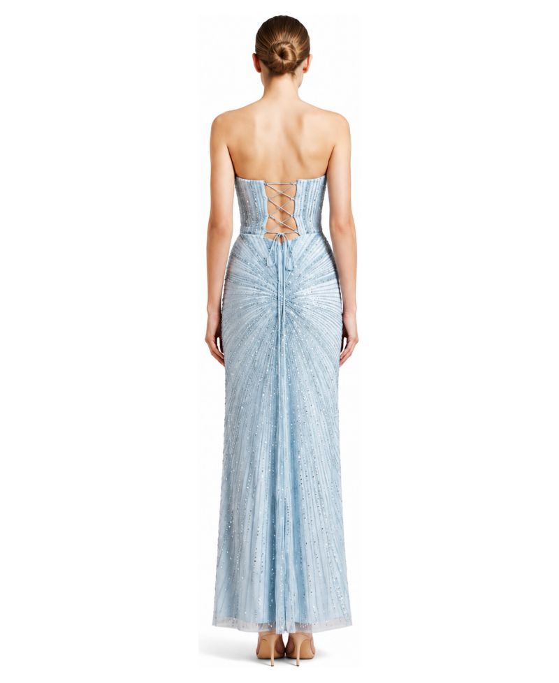 Plus Size Strapless Sweetheart Beaded Gown