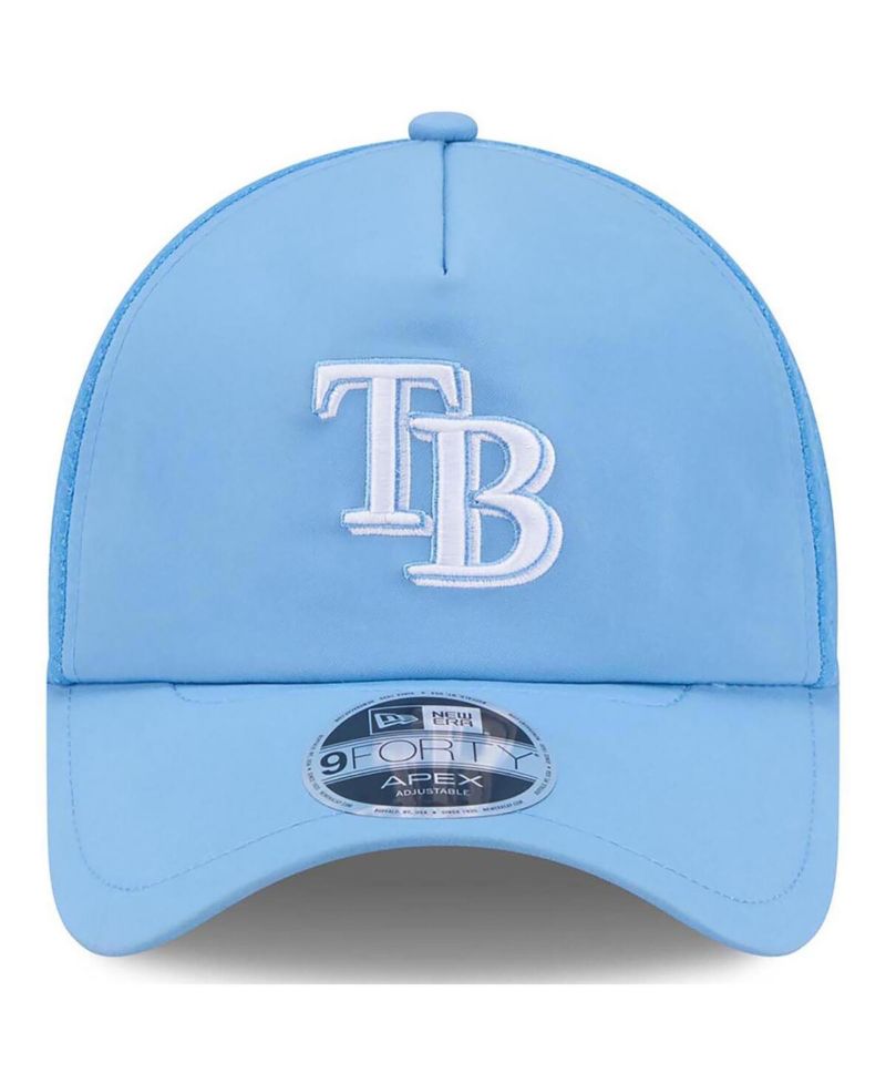 Men's Light Blue Tampa Bay Rays 2026 Batting Practice Apex 9FORTY Adjustable Trucker Hat