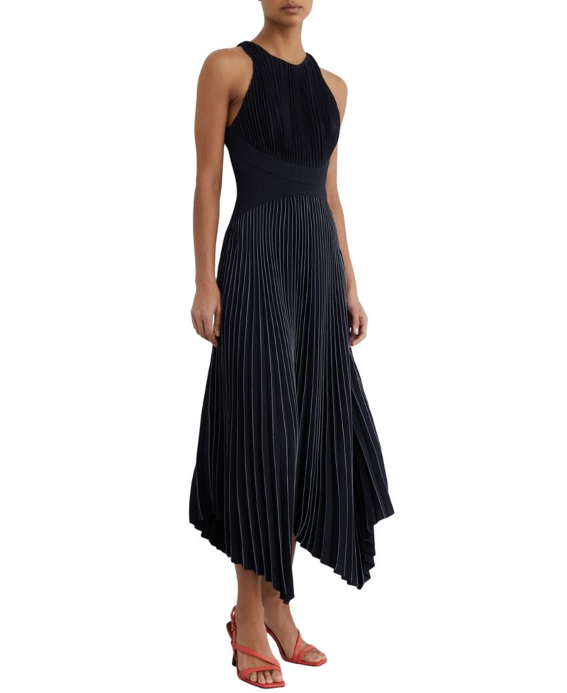 Women's Rachel Pleated High-Neck Midi Dress