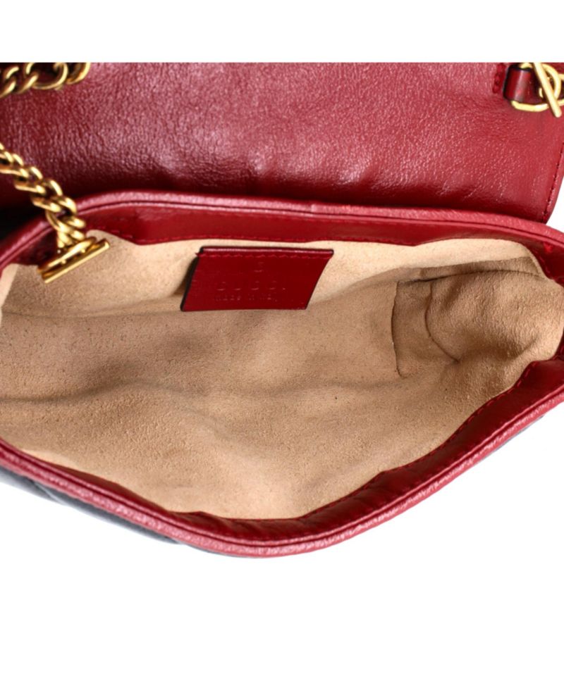 Super Mini GG Marmont Flap Bag Diagonal Quilted Leather
