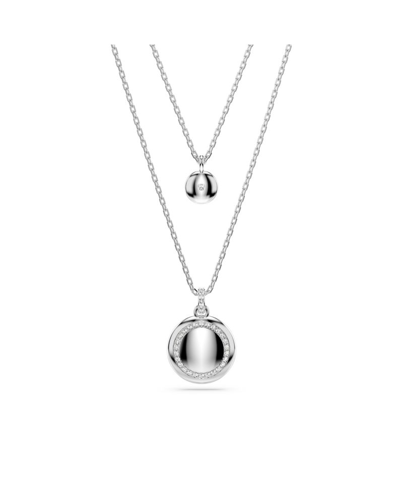 White, Rhodium Plated or Rose-Gold Tone or Gold-Tone Meteora Layered Pendant Necklace