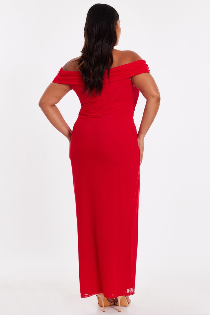 Women's Mesh Ruched Midaxi Dress