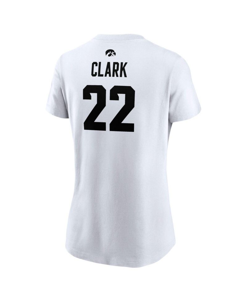 Women's Caitlin Clark White Iowa Hawkeyes Retired Player Name & Number T-Shirt
