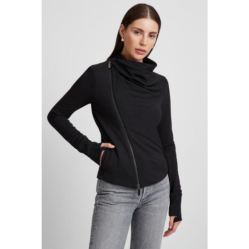 Women's Linwood Asymmetric Zip Cowl-Collar Sweatshirt Jacket