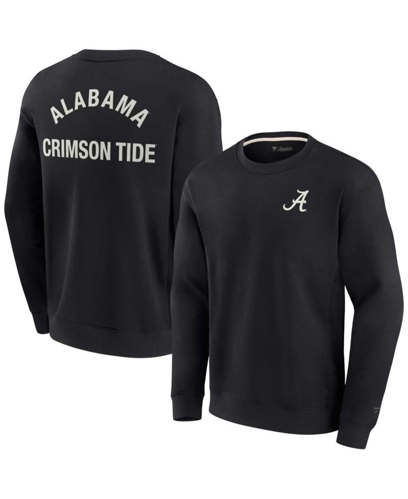 Men's and Women's Black Alabama Crimson Tide Super Soft Pullover Crew Sweatshirt
