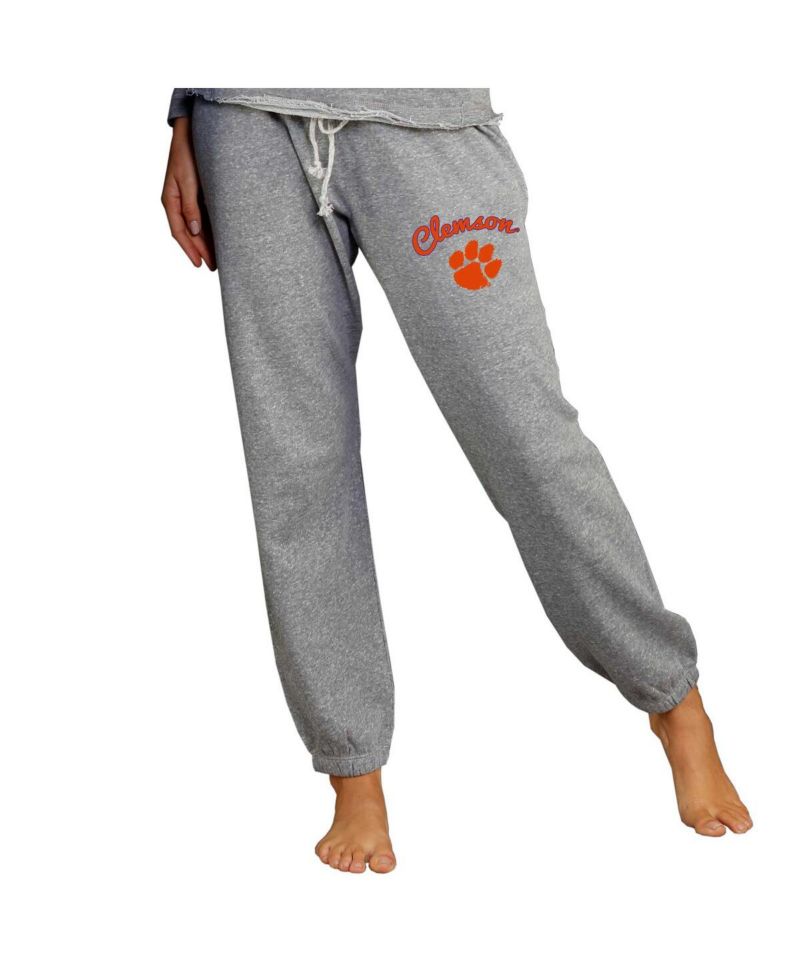 Women's Gray Clemson Tigers Mainstream Knit Jogger Pants